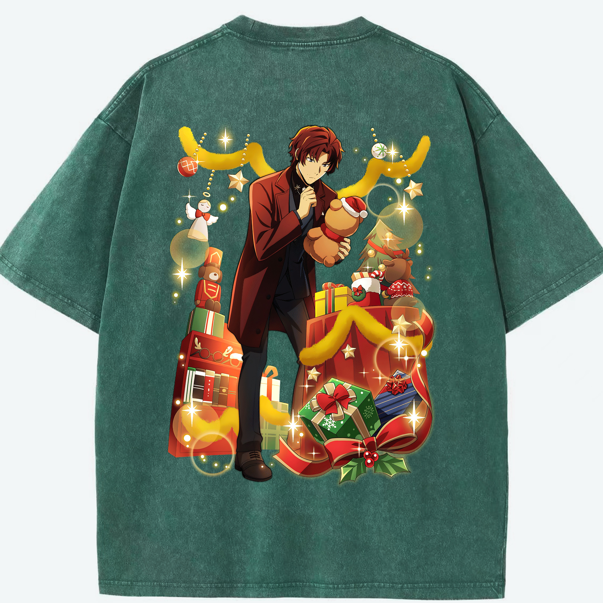 （画像用） 文豪ストレイドッグス Bungo Stray Dogs 綿100% ヴィンテージ風 半袖Tシャツ（背面プリント）